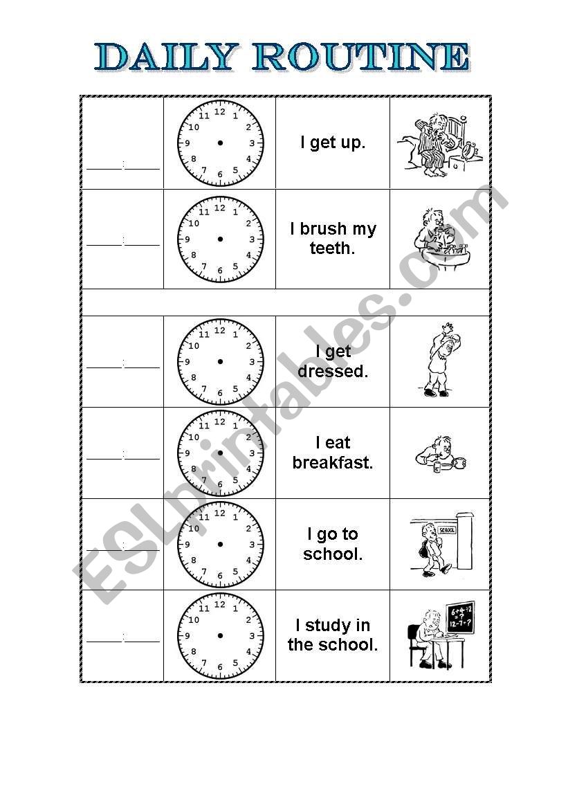 Daily Routines worksheet