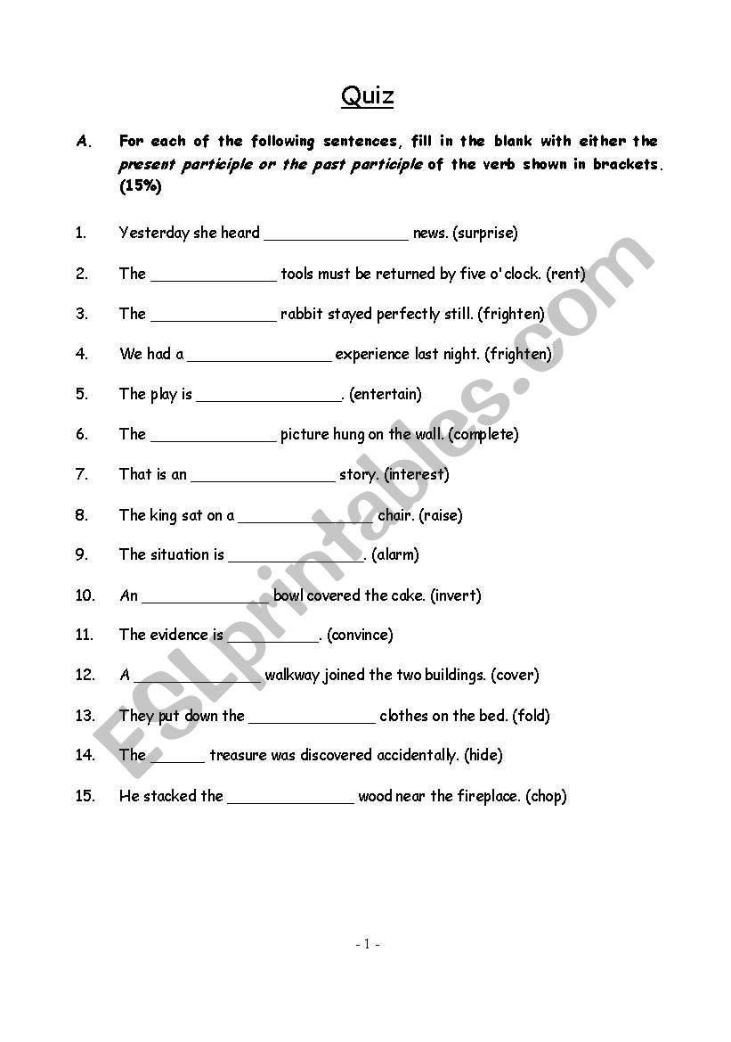 Grammar Quiz worksheet