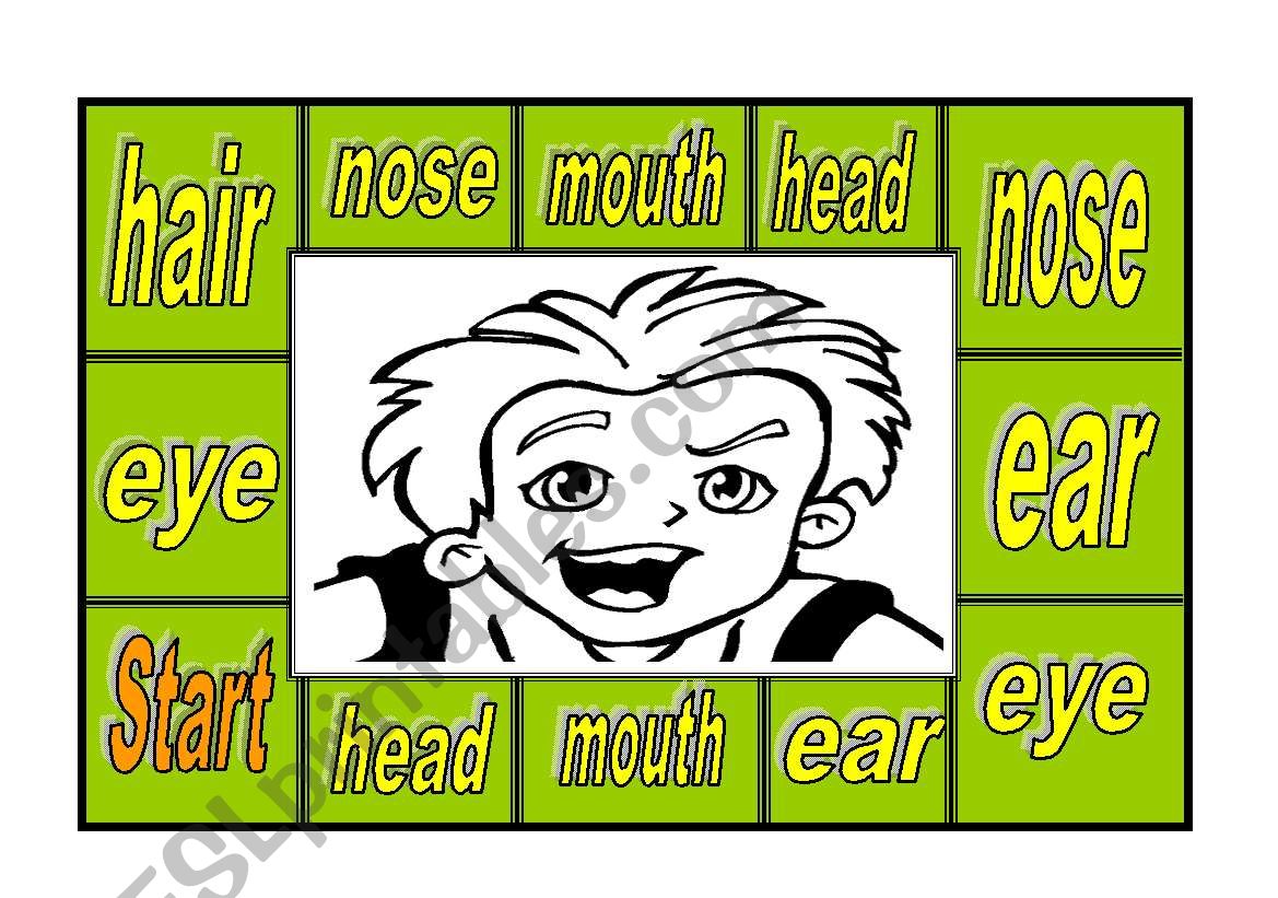 Parts of the face worksheet