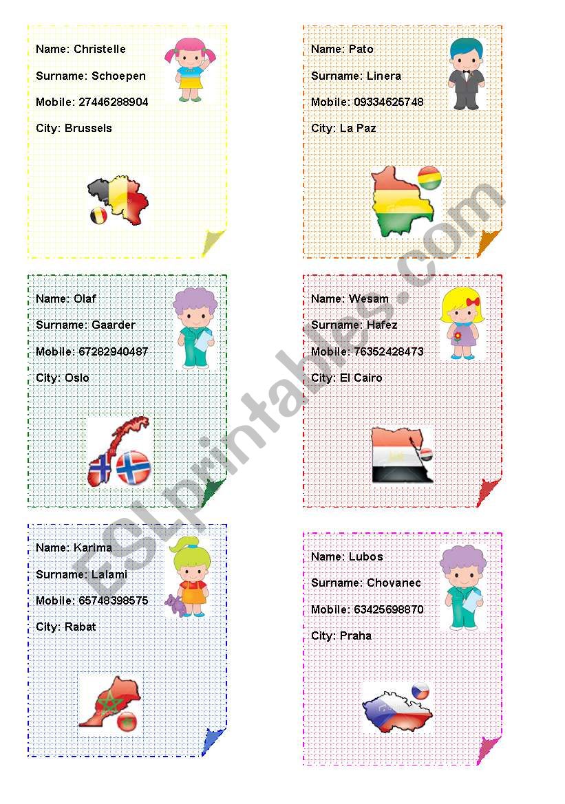 Countries &Nationalities - ID cards and registration cards (5/7)
