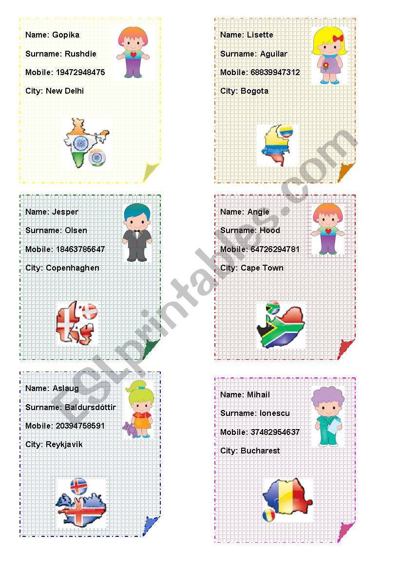 Countries &Nationalities - ID cards and registration cards (6/7)