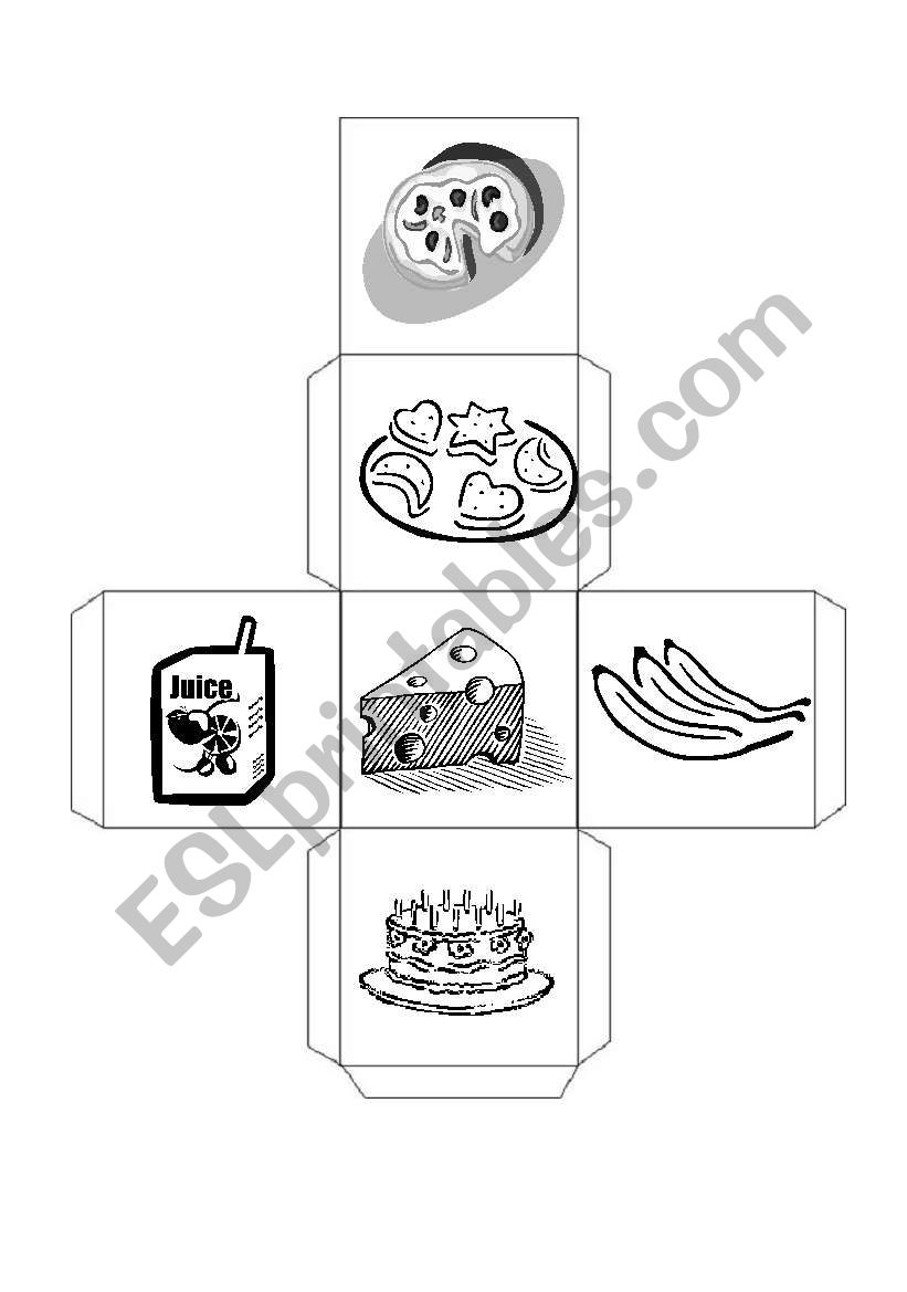 Food Dice - beginners worksheet