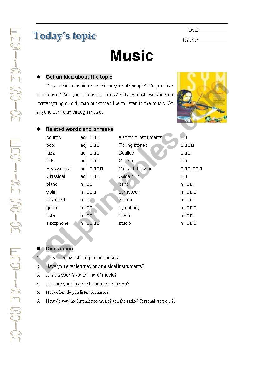 Music worksheet