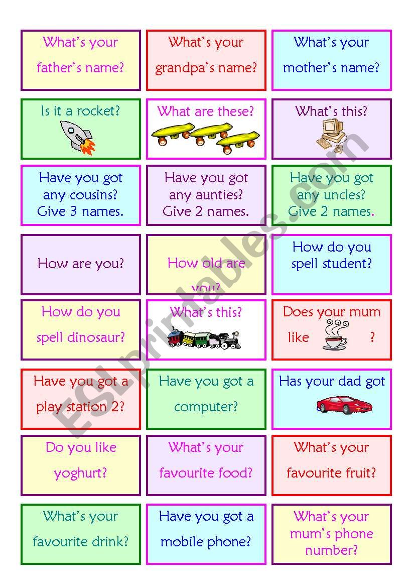 Boardgame-kids worksheet