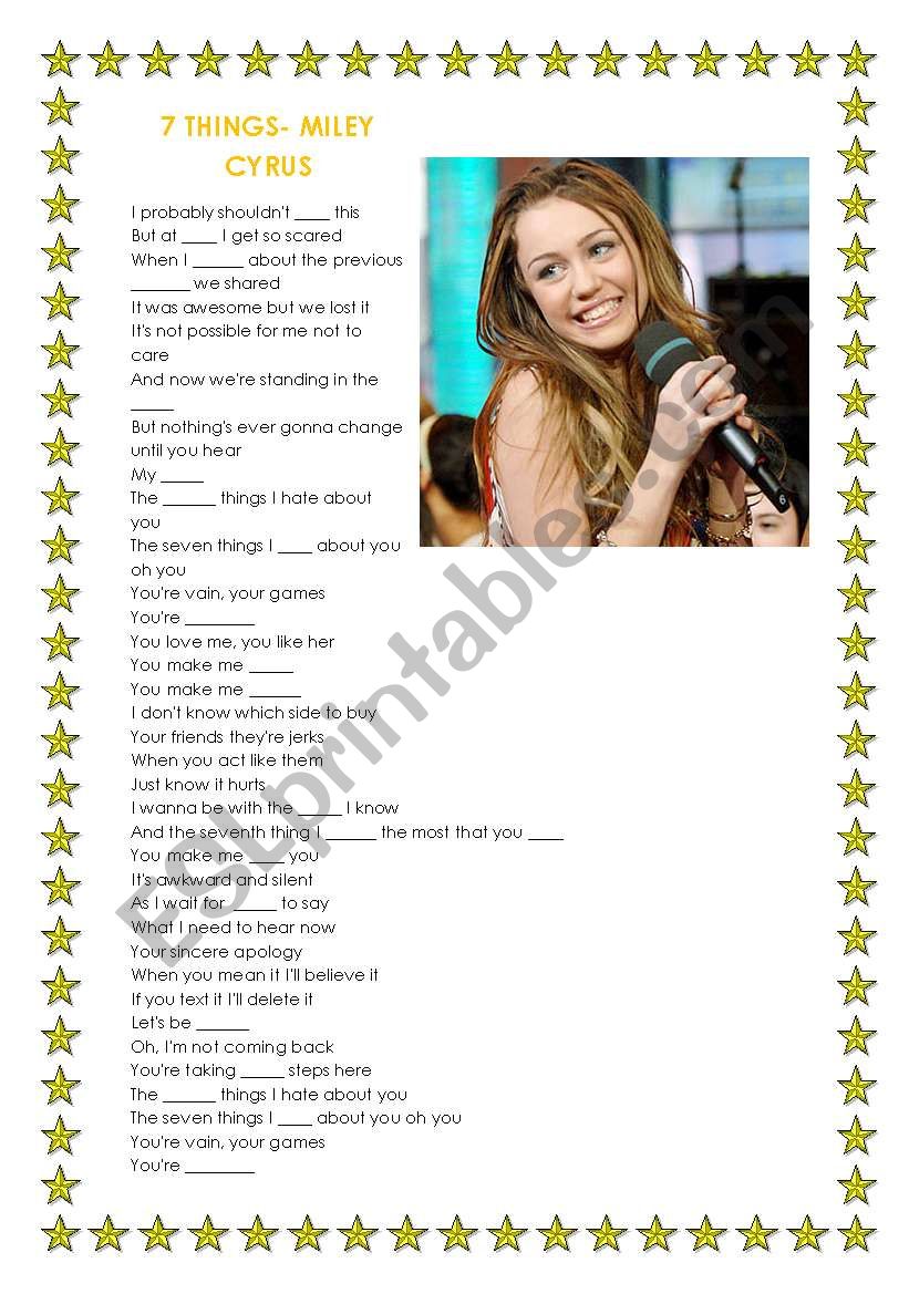 7 Things- Miley Cyrus (Hannah Montana)