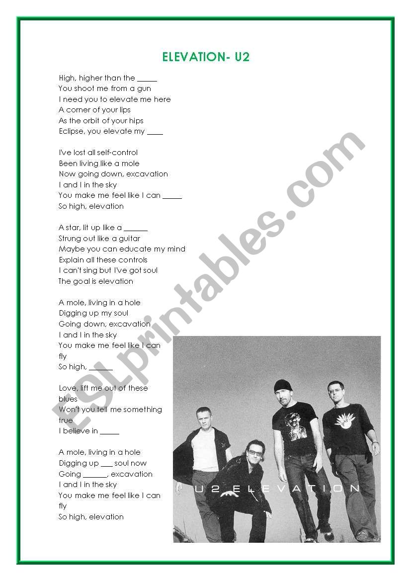 Elevation-U2 worksheet