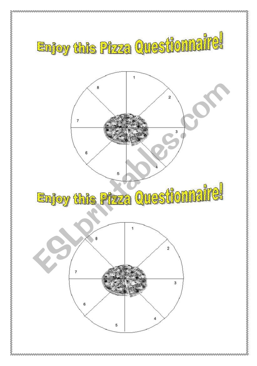 Pizza Questionnaire! worksheet