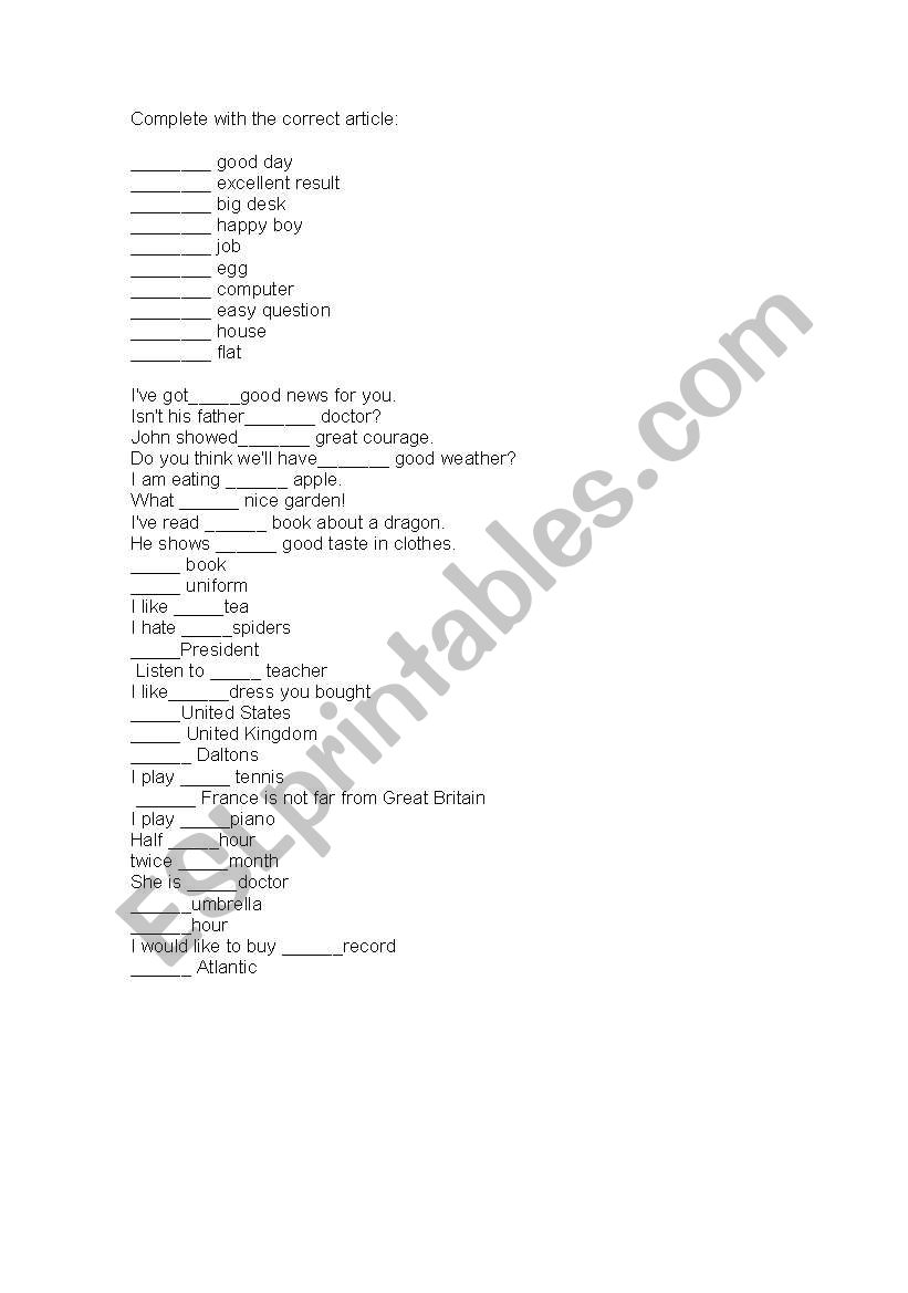 prepisitions worksheet