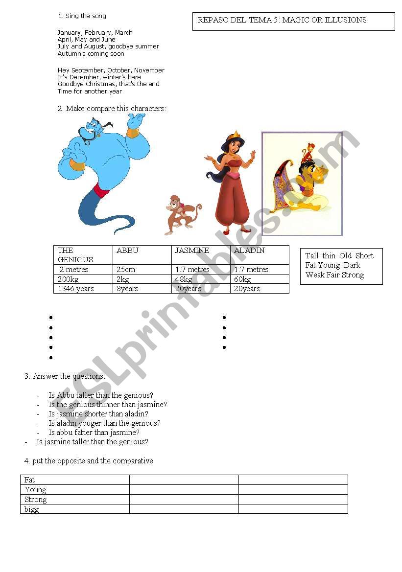 comparatives worksheet