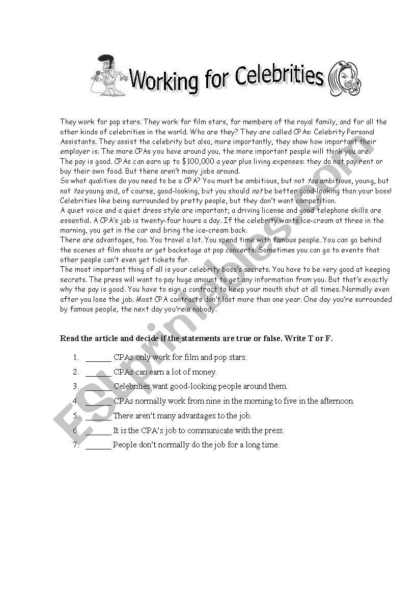 Reading comprehension 3 worksheet