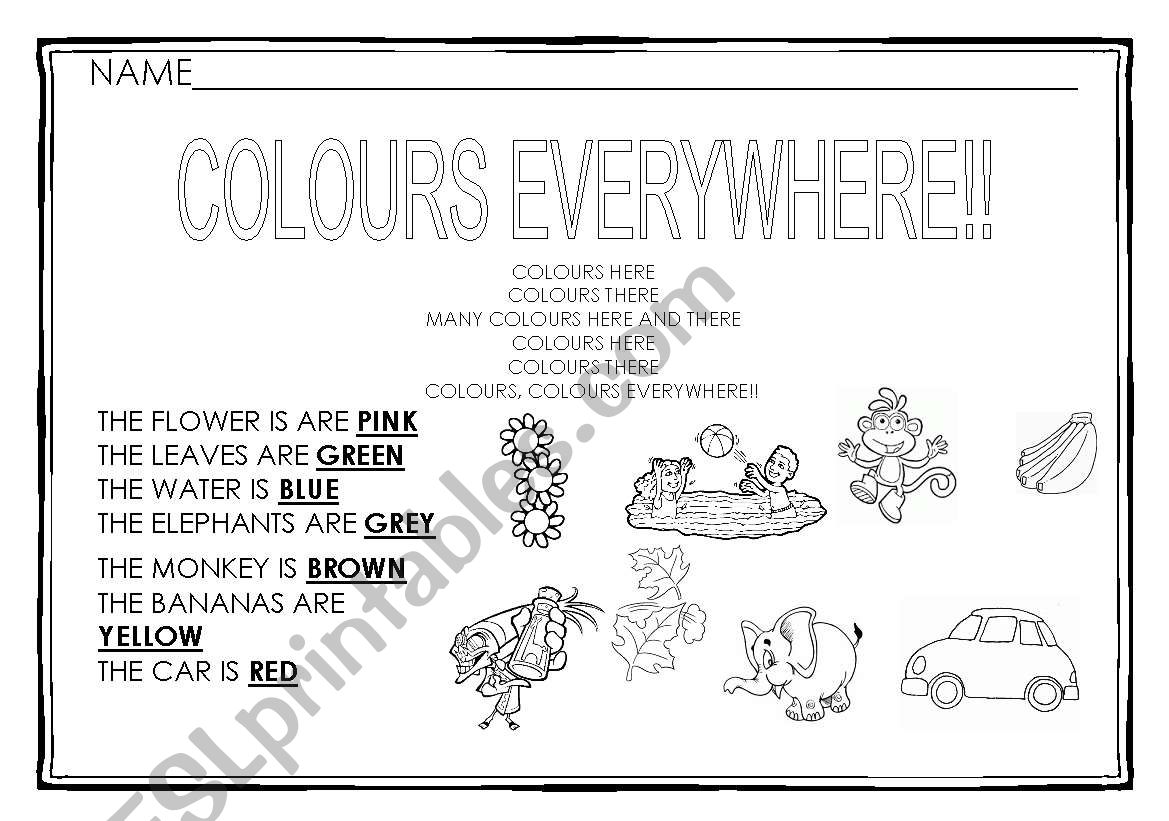 colour everywhere worksheet