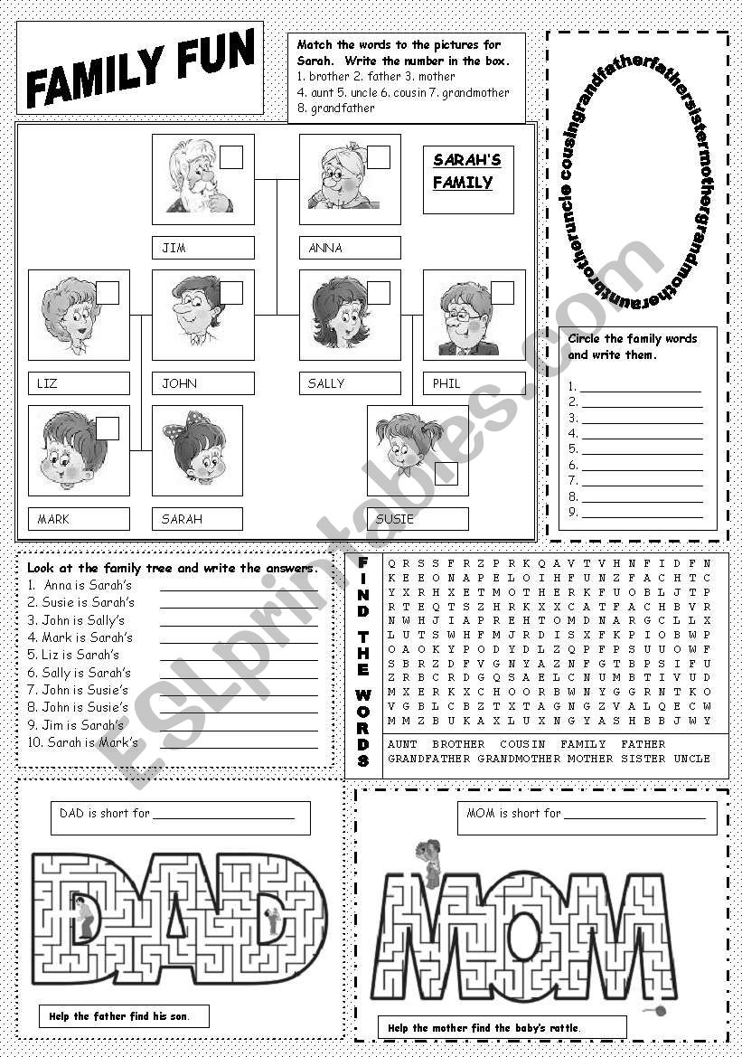 Family Fun worksheet