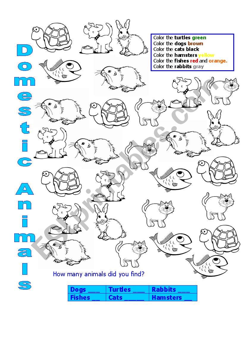 Domestic Animals worksheet