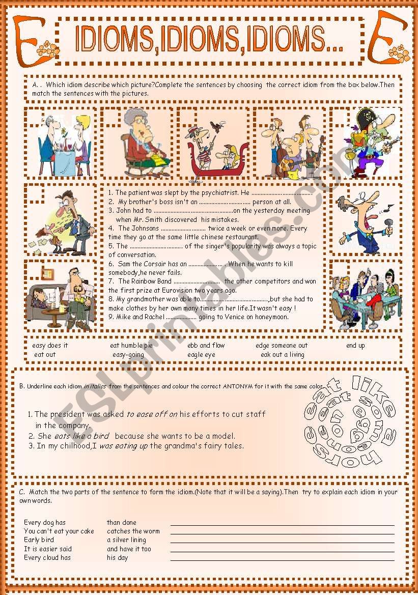 IDIOMS,IDIOMS,IDIOMS...(5) worksheet