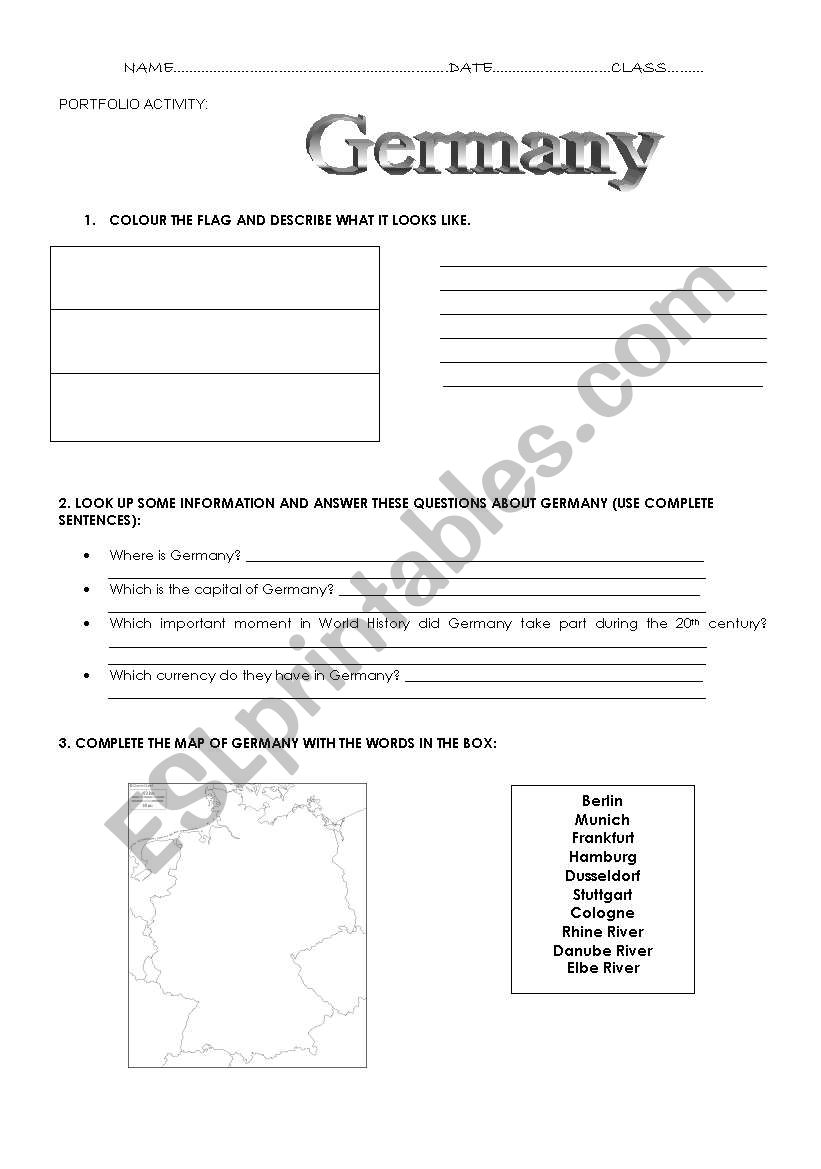 Germany worksheet