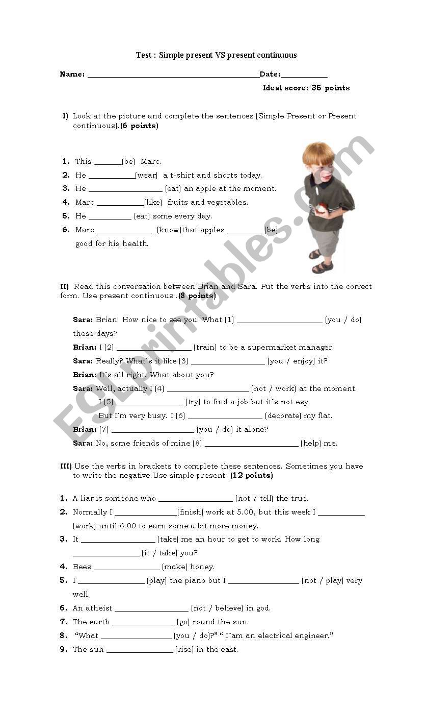 Simple present vs present progressive tense