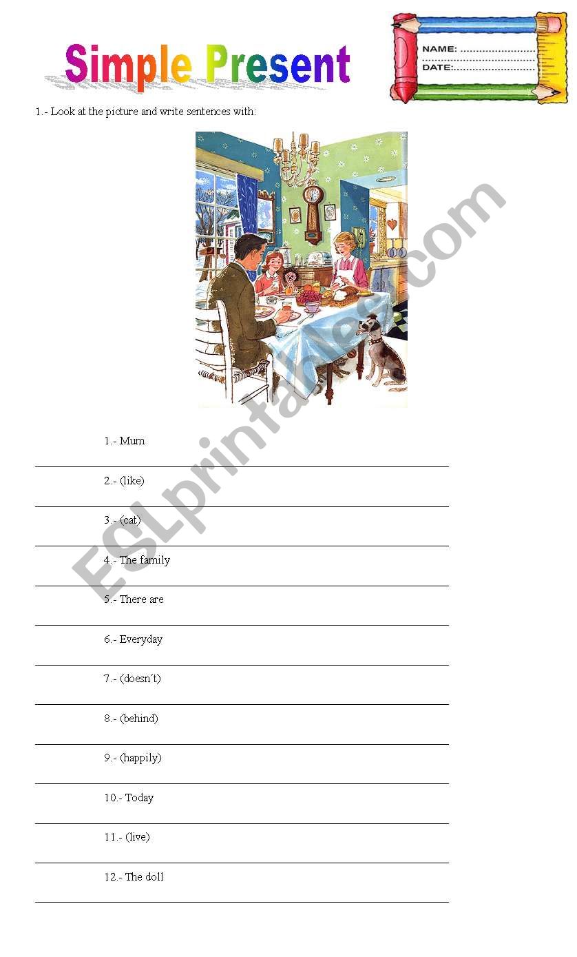 Simple Present Test 2 worksheet