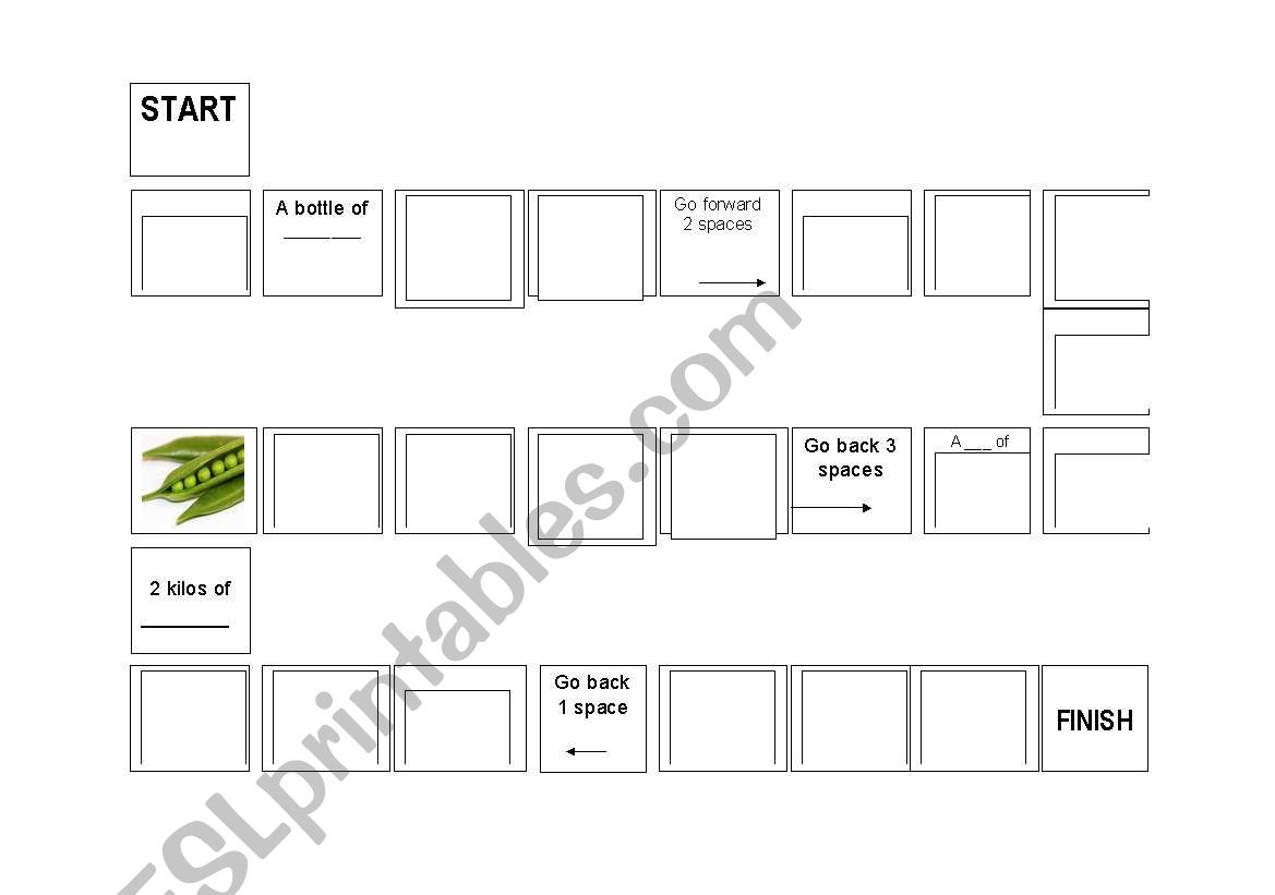 Food Board Game worksheet