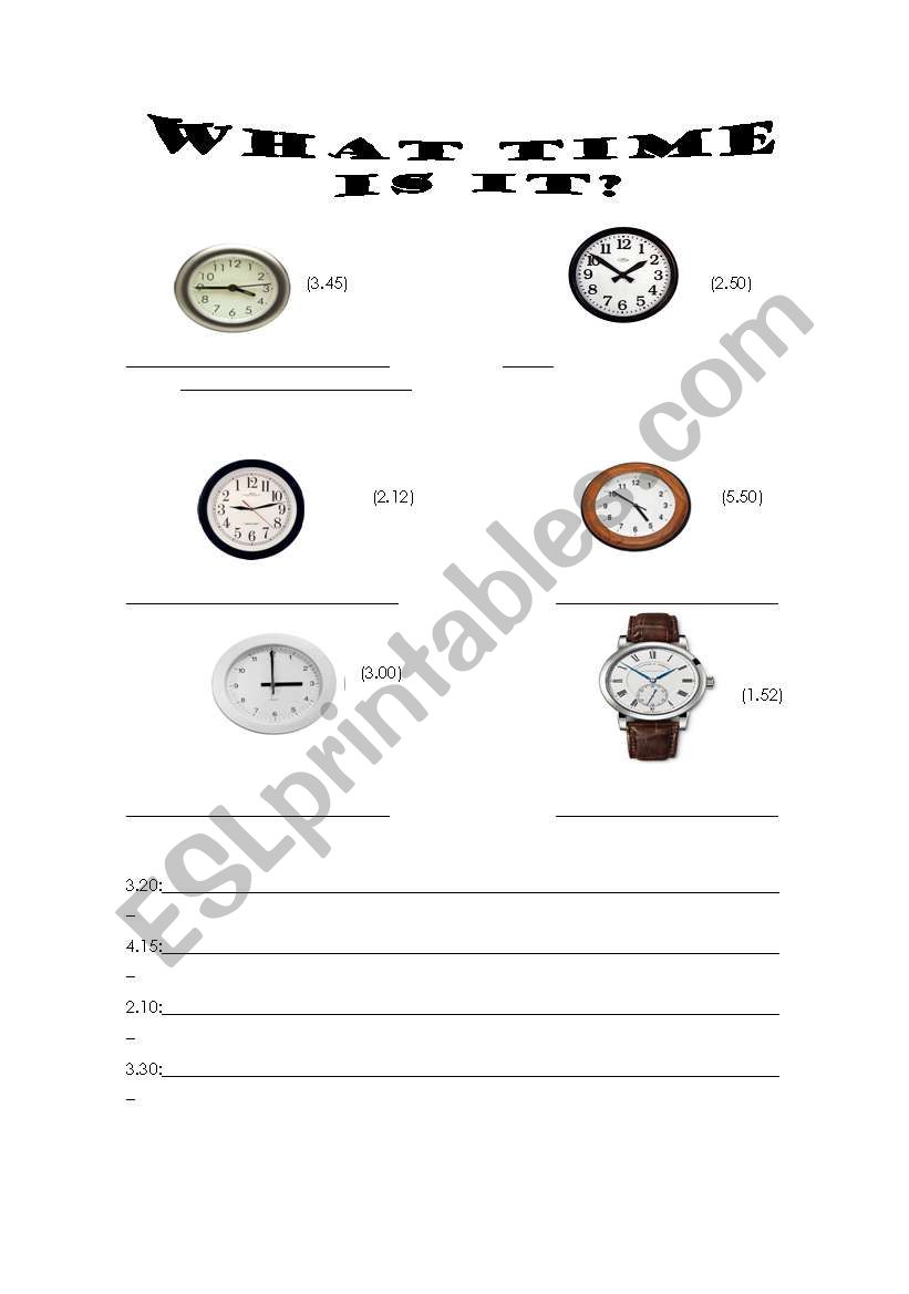 what time is it? worksheet