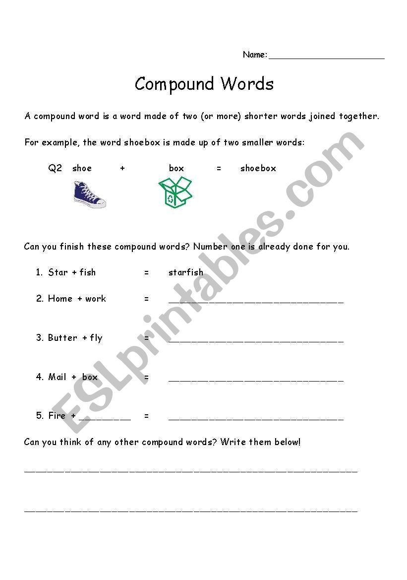 Compoun Words worksheet