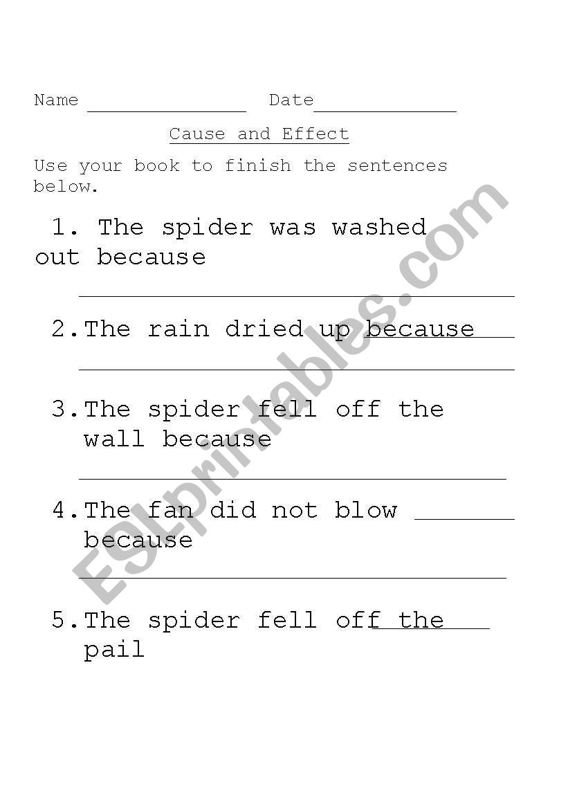 Cause and Effect: The Itsy Bitsy Spider