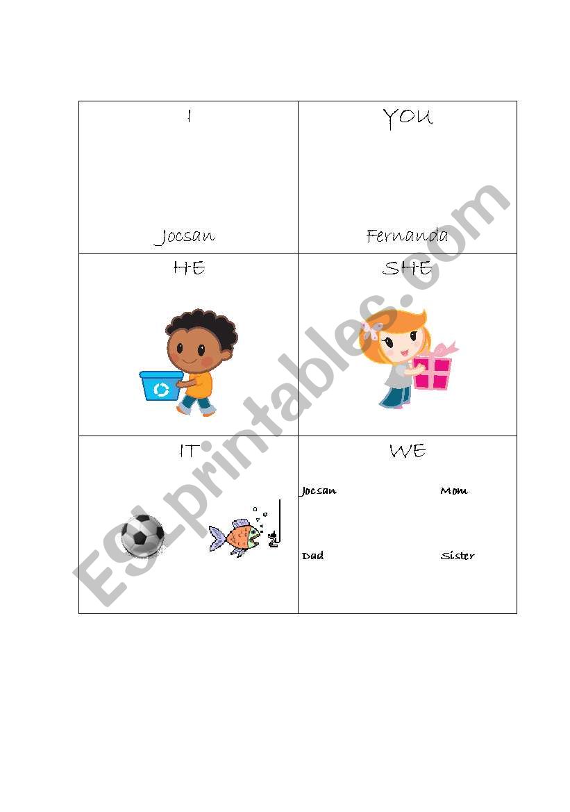 Pronouns and Actions worksheet