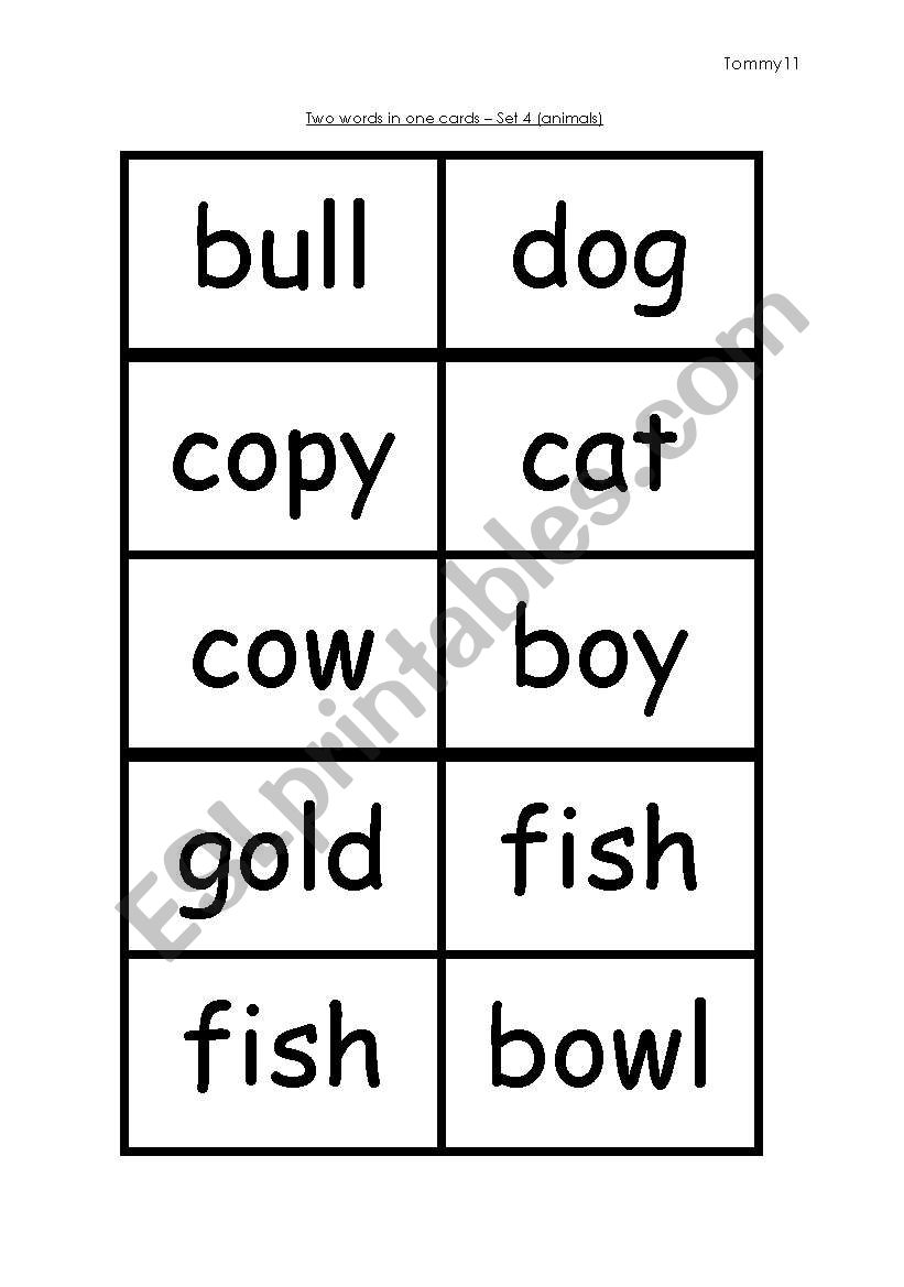 Two words in one - set 4  worksheet