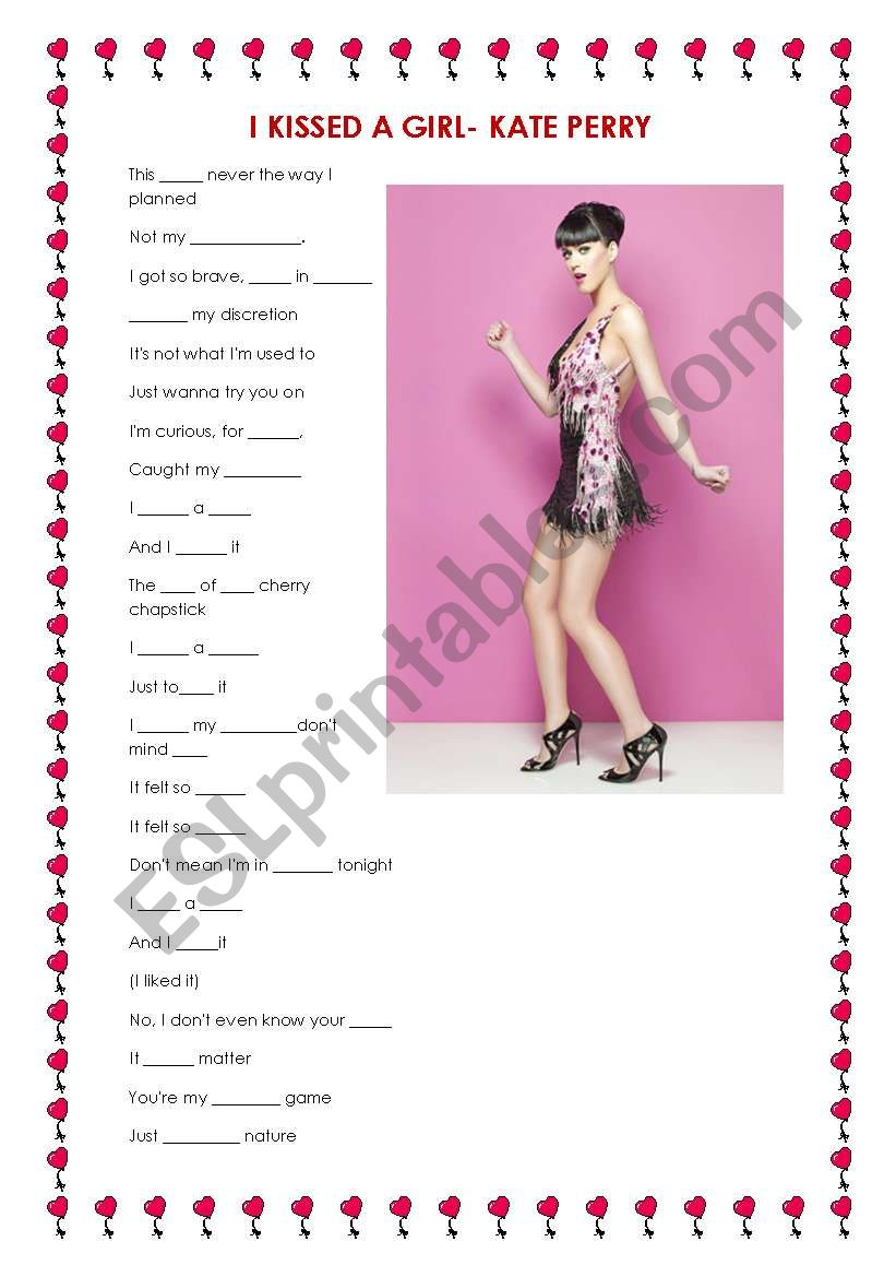 I Kissed a Girl- Kate Perry worksheet