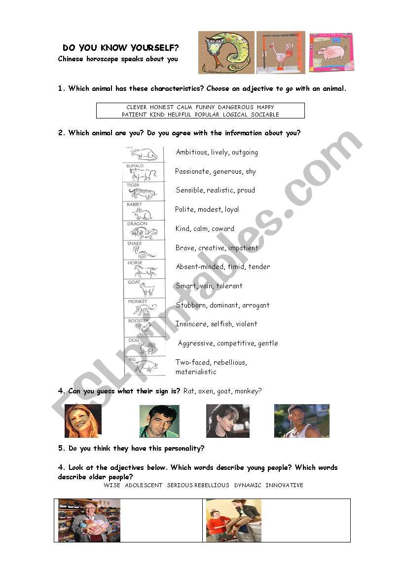 adjectives of personality worksheet