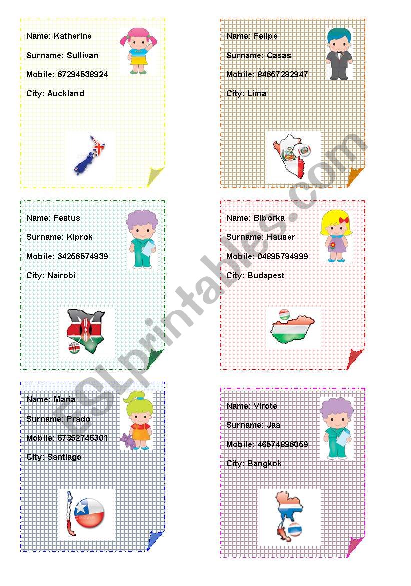 Countries &Nationalities - ID cards and registration cards (7/7) last one