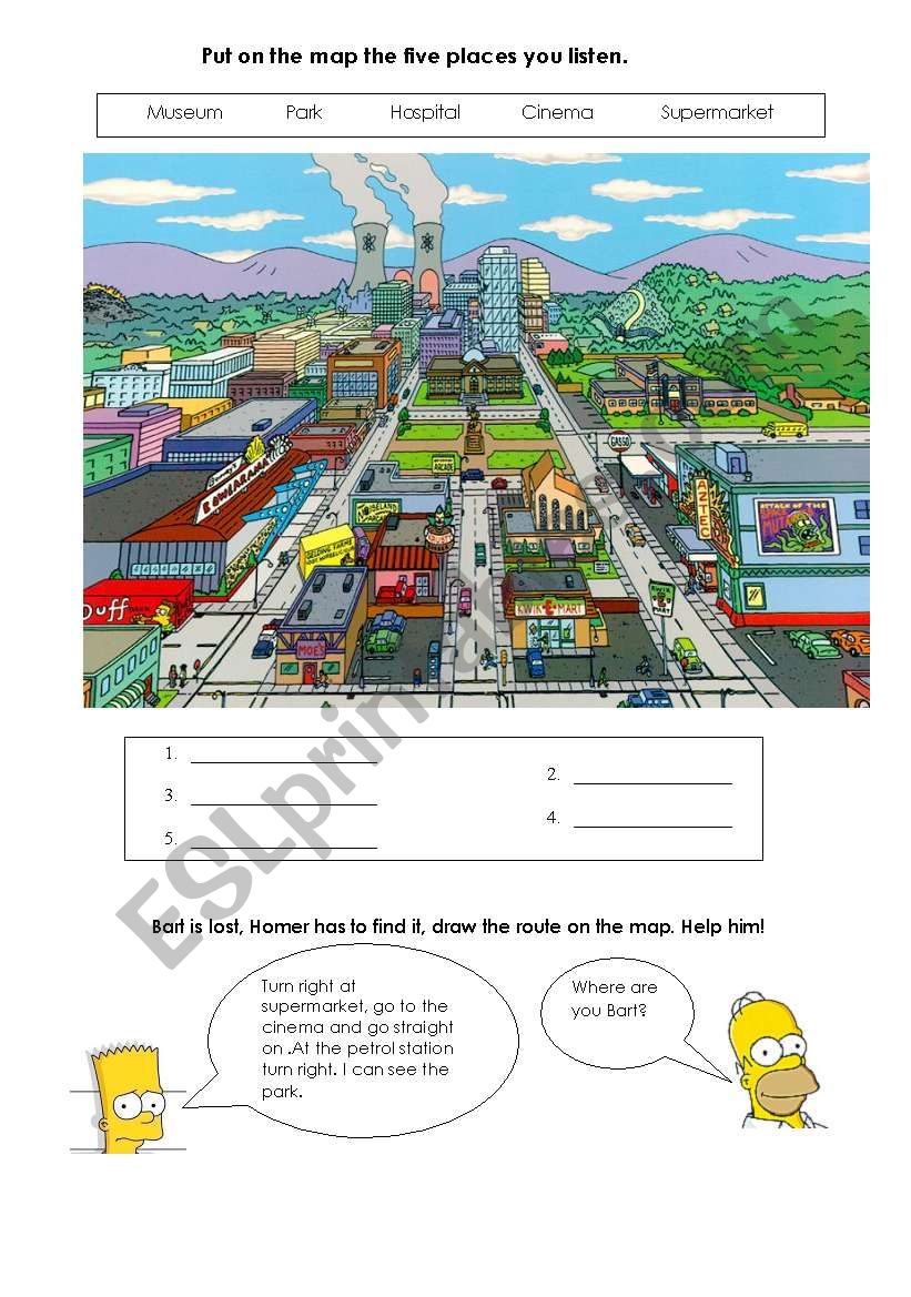 Where are you Bart? worksheet