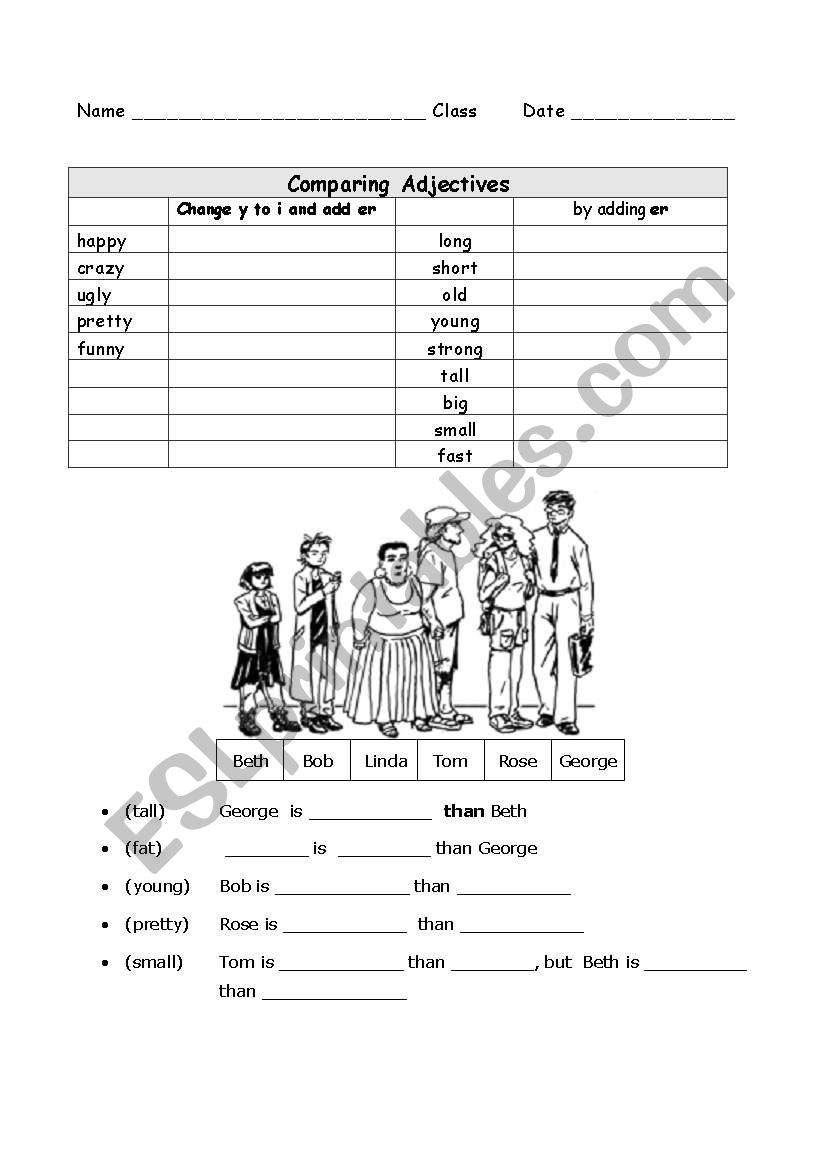 COMPARATIVE ADJECTIVES worksheet