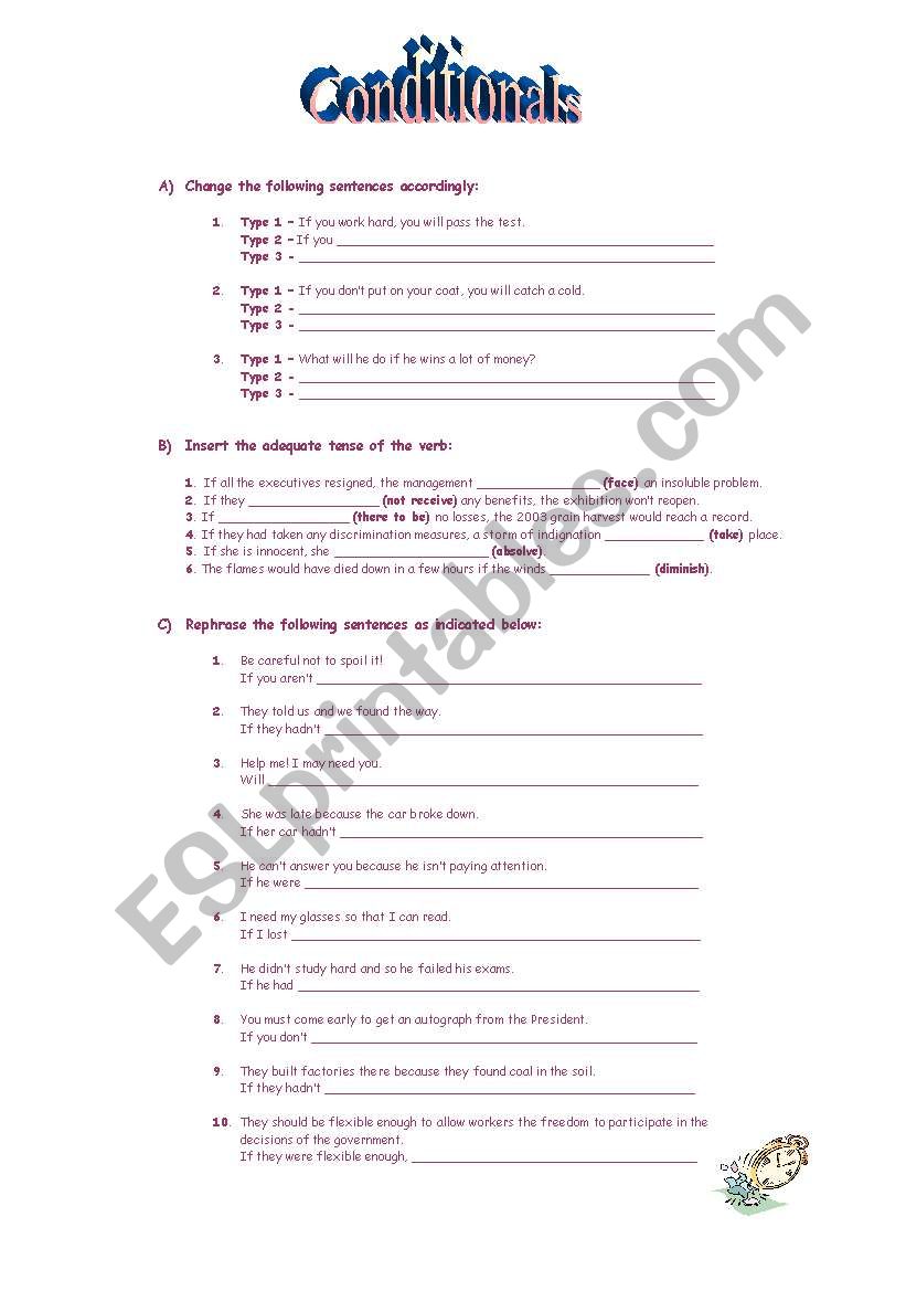 Conditionals worksheet