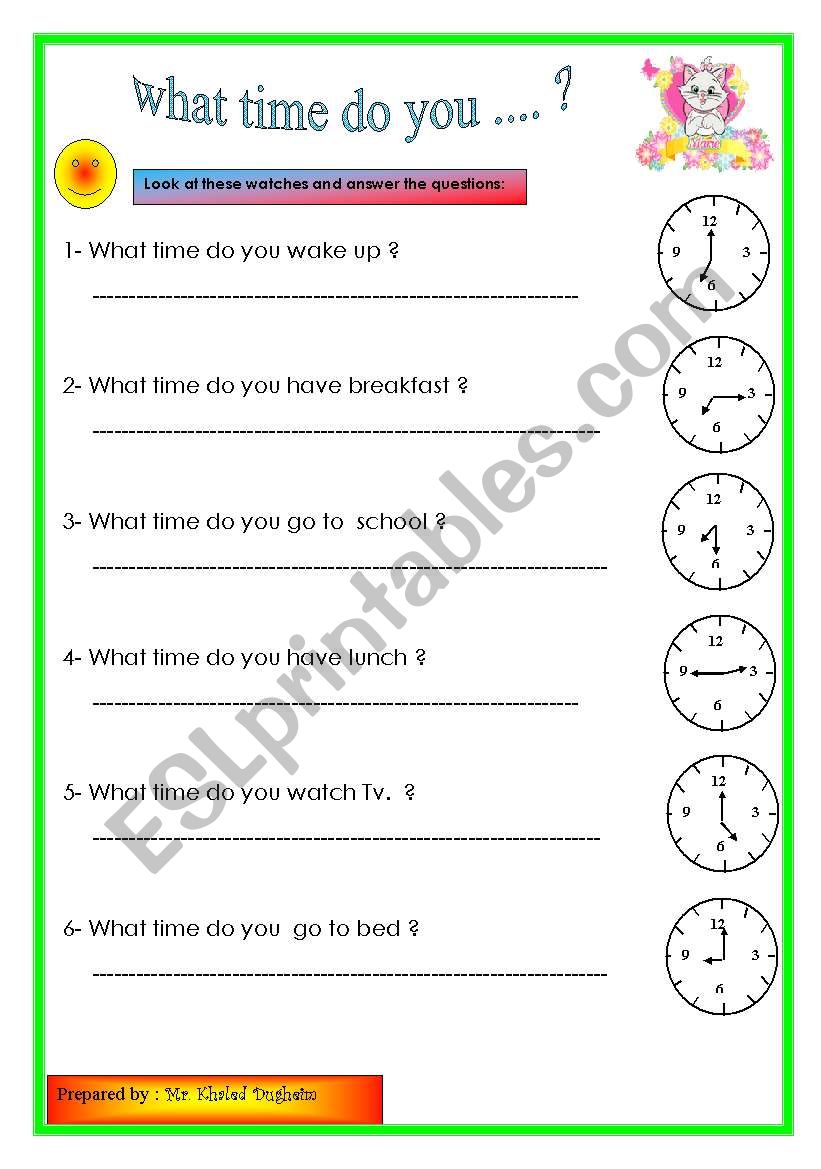 time worksheet