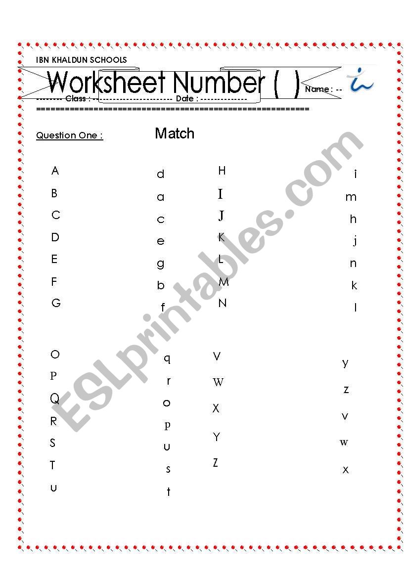 Alphabet evaluation worksheet