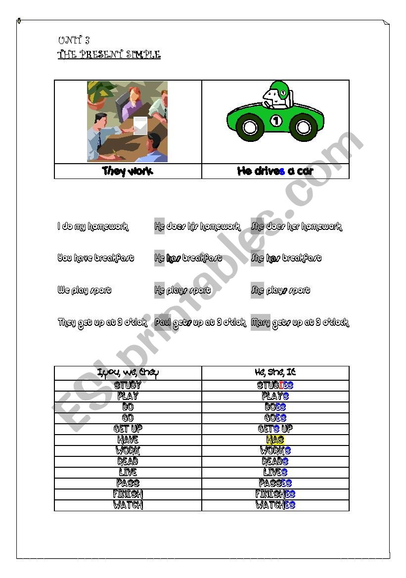 The Simple Present worksheet