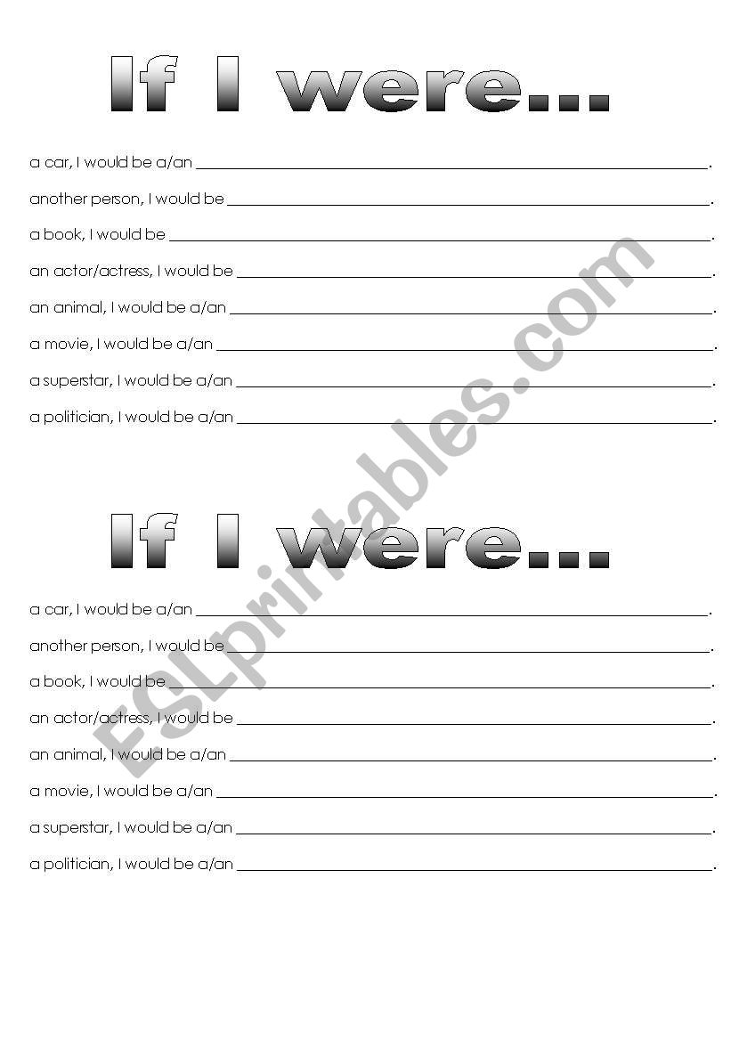 If I were... worksheet