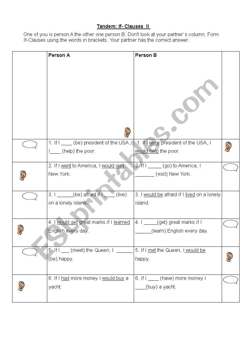 If Clauses type II worksheet