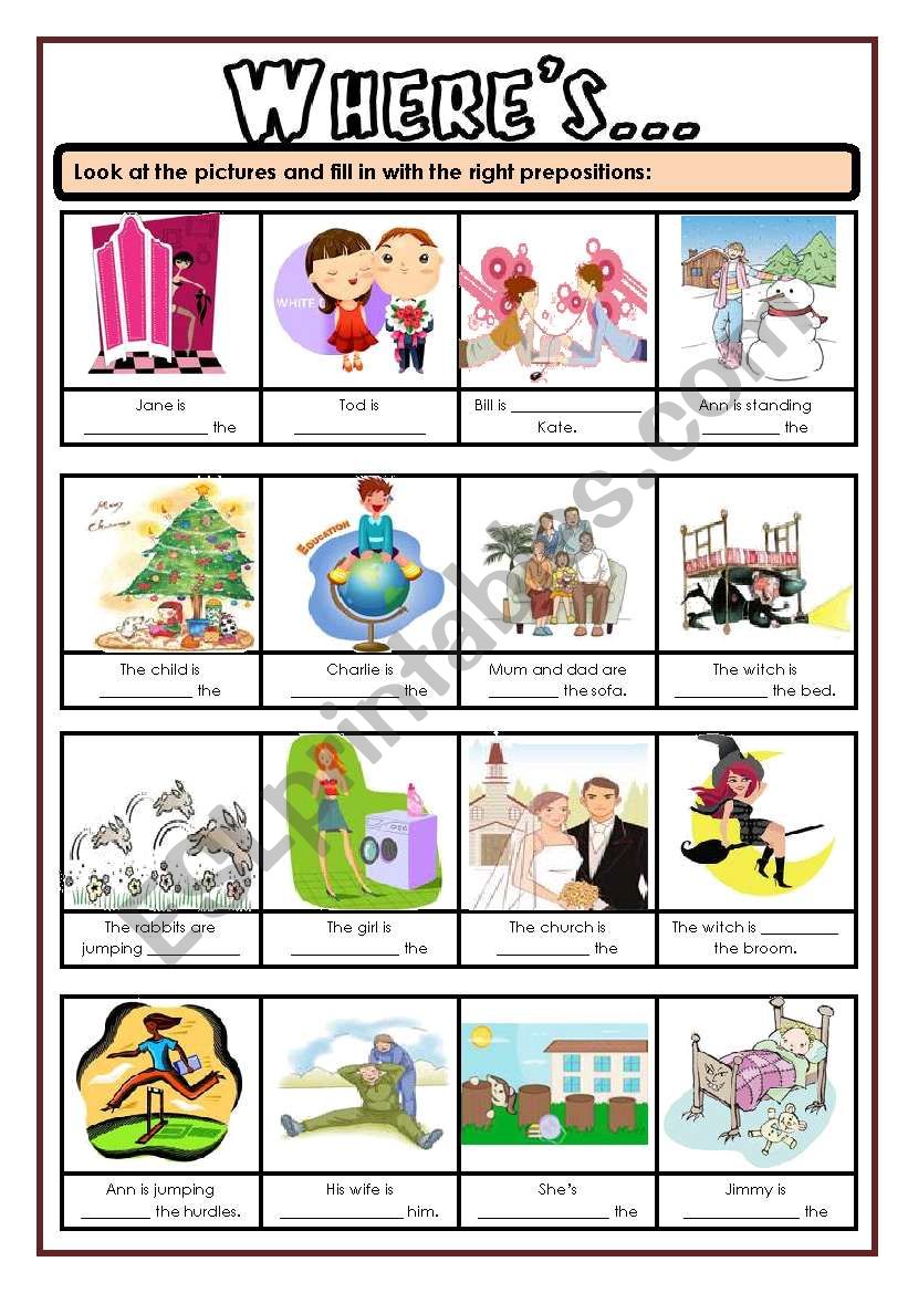 Prepositions of place (2 pages ws)