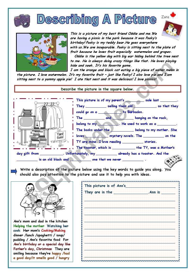 Describing a Picture worksheet