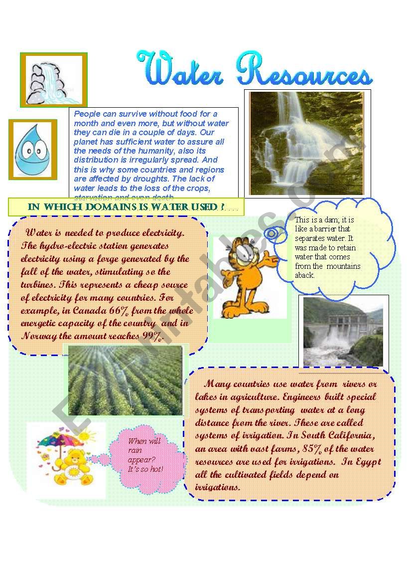 Water Resources worksheet