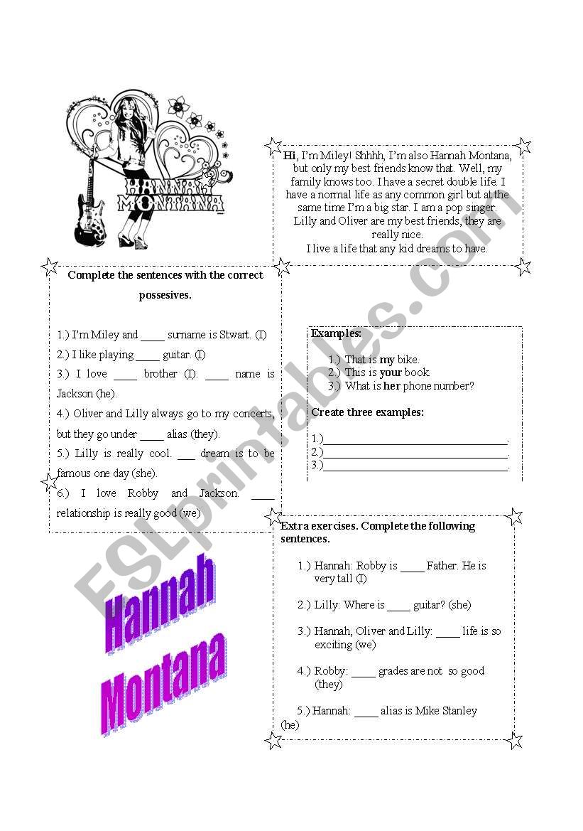 Hannah Montana worksheet