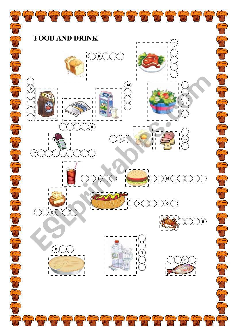 FOOD AND DRINK worksheet