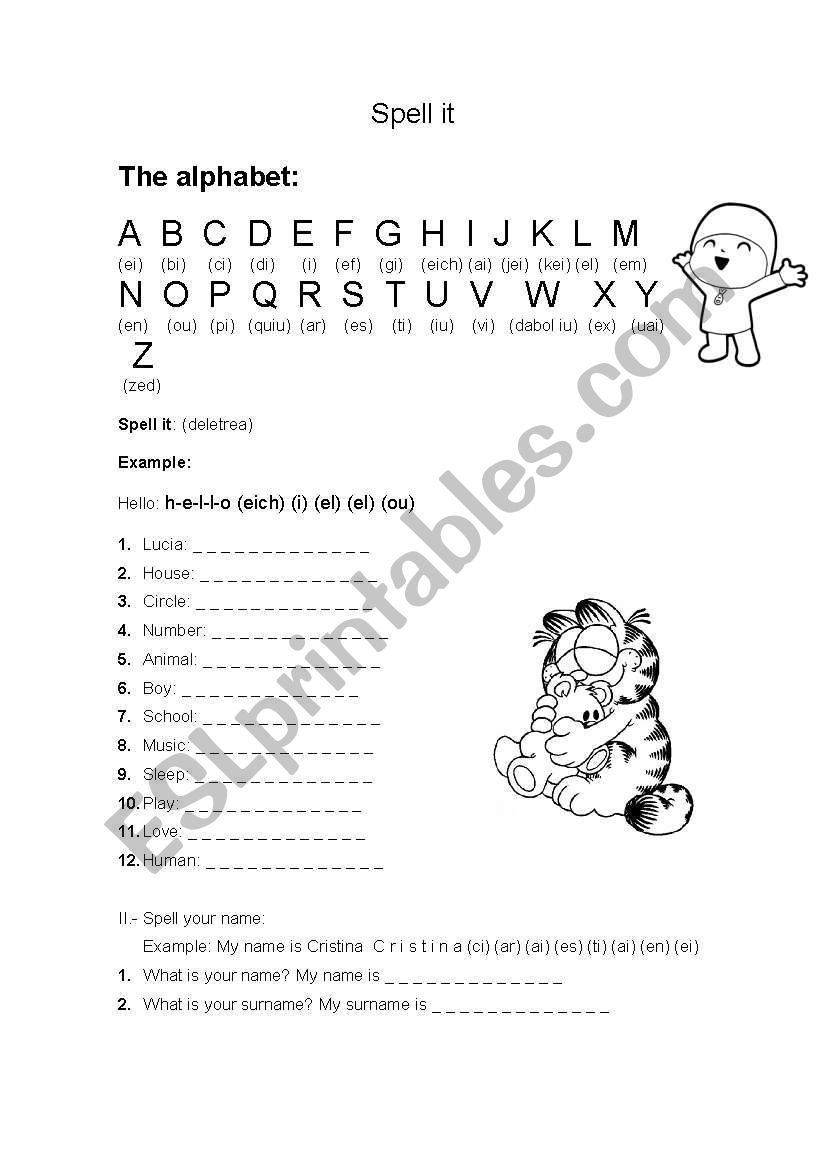 spell it worksheet