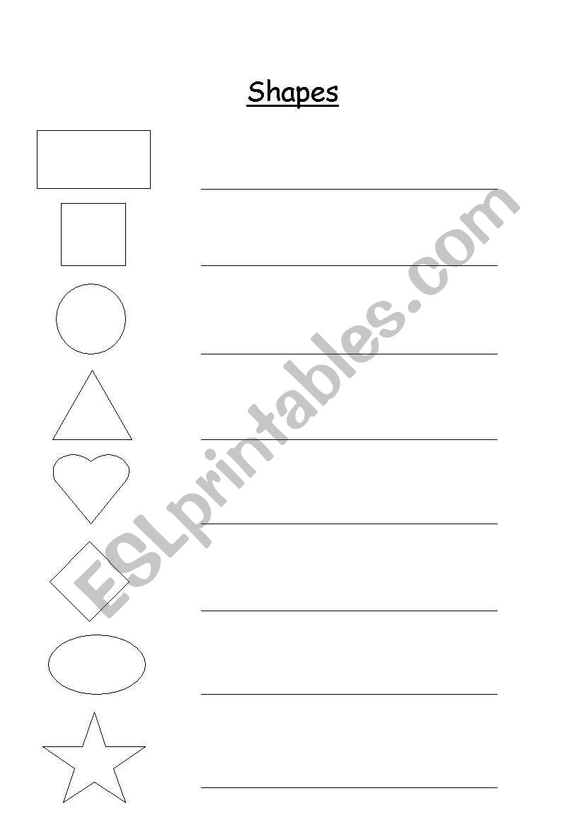 Shapes  worksheet