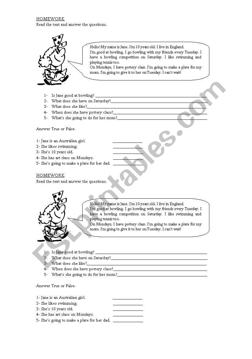 What are you good at? worksheet