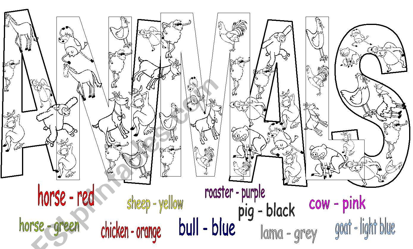 Find and Colour the Animals worksheet