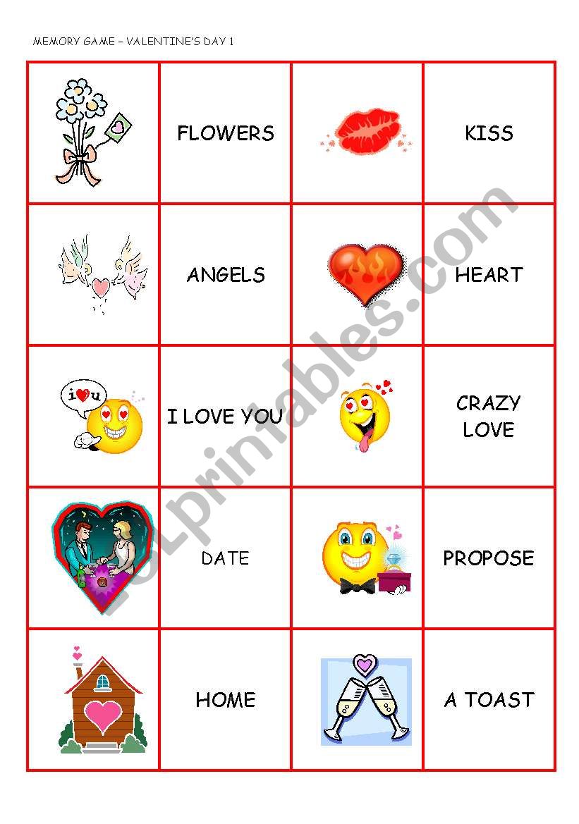 VALENTINES DAY MEMORY GAME (1/2)