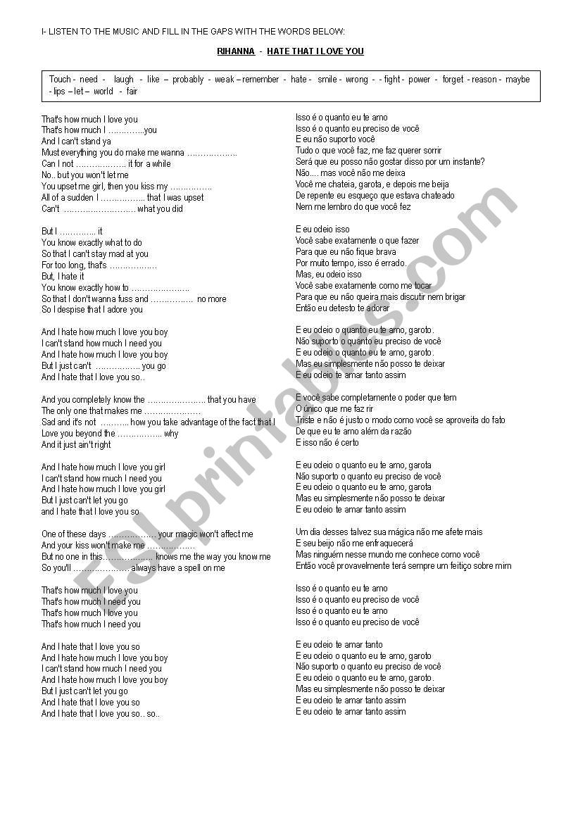 I Hate That I Love You - Rihana