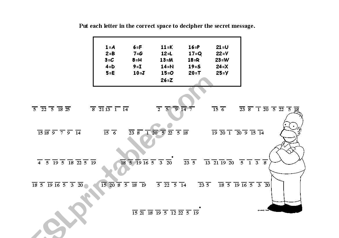 discover the secret message worksheet
